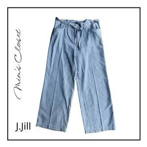 J.JILL Light Blue Chambray Wide-Leg Denim Pants Size 16